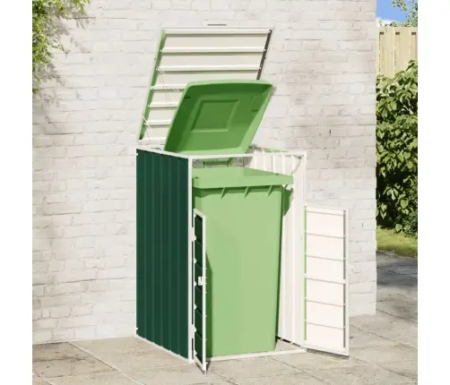 Atkritumu Tvertņu Novietne, Zaļš, 72X81X115 Cm, Tērauds Vidaxl
