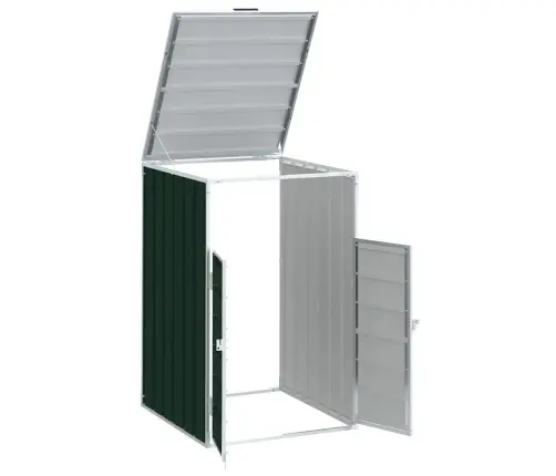 Atkritumu Tvertņu Novietne, Zaļš, 72X81X115 Cm, Tērauds Vidaxl