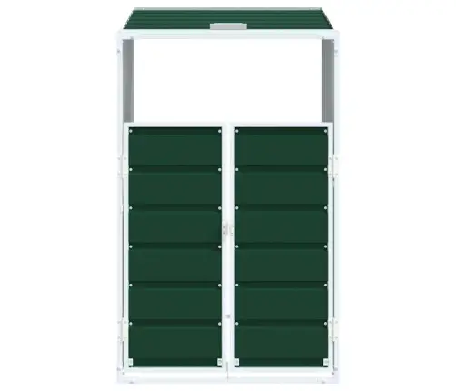 Atkritumu Tvertņu Novietne, Zaļš, 72X81X115 Cm, Tērauds Vidaxl