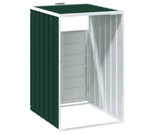 Atkritumu Tvertņu Novietne, Zaļš, 72X81X115 Cm, Tērauds Vidaxl