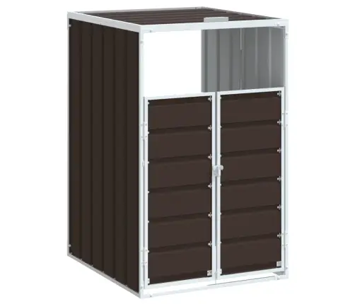 Atkritumu Tvertņu Novietne, Brūna, 72X81X115 Cm, Tērauds Vidaxl