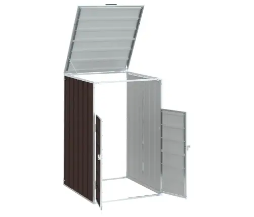 Atkritumu Tvertņu Novietne, Brūna, 72X81X115 Cm, Tērauds Vidaxl