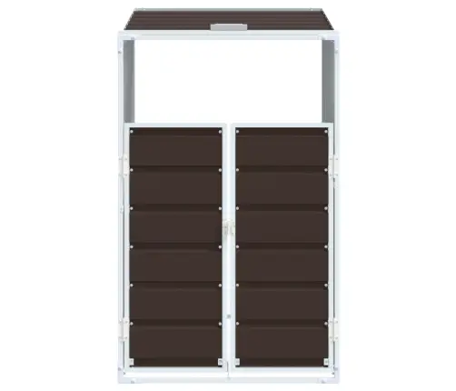 Atkritumu Tvertņu Novietne, Brūna, 72X81X115 Cm, Tērauds Vidaxl