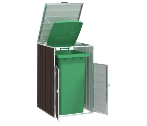 Atkritumu Tvertņu Novietne, Brūna, 72X81X115 Cm, Tērauds Vidaxl