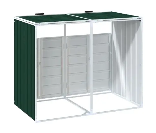 Atkritumu Tvertņu Novietne, Zaļa, 144X81X113 Cm, Tērauds Vidaxl