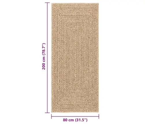 Paklājs Zizur, 80X200 Cm, Džutas Stils, Lietojams Telpās Un Ārā Vidaxl