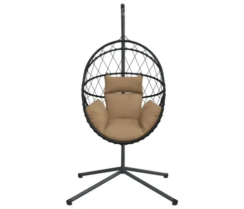 Iekarams Krēsls Ar Statīvu, Pelēkbrūns, Olas Forma, Pe Pinums Vidaxl