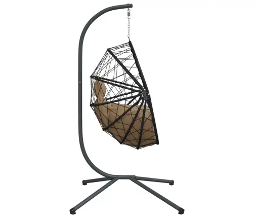 Iekarams Krēsls Ar Statīvu, Pelēkbrūns, Olas Forma, Pe Pinums Vidaxl