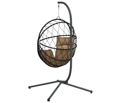 Iekarams Krēsls Ar Statīvu, Pelēkbrūns, Olas Forma, Pe Pinums Vidaxl