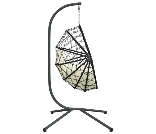 Iekarams Krēsls Ar Statīvu, Bēšs, Olas Forma, Pe Rotangpalma Vidaxl