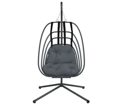 Iekarams Krēsls Ar Statīvu, Pelēks, Olas Forma, Tērauds Vidaxl