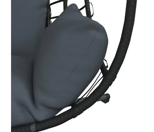 Kabantis Kiaušinio Formos Krėslas, Antracito, Ratanas/Plienas