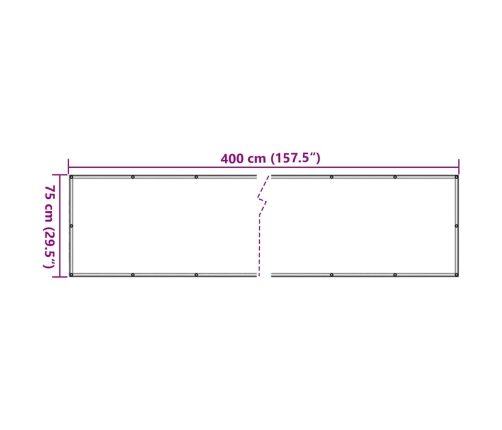 Rõdu Privaatsuskate, Antratsiithall, 400X75 cm Pvc