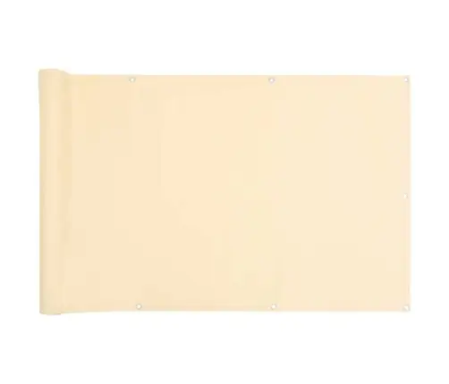 Balkona Aizslietnis, Pvc, 600X75 Cm, Krēmkrāsas Vidaxl