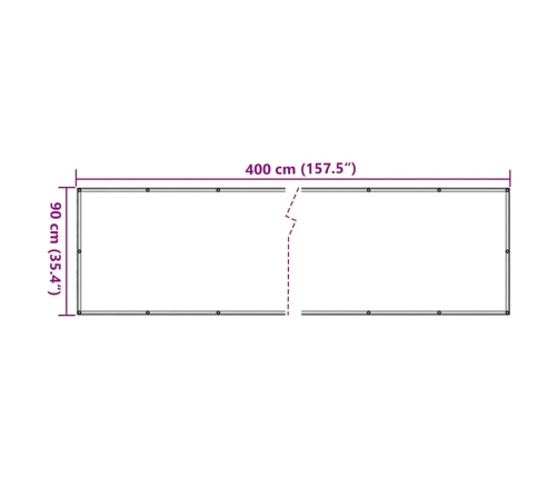 Privatumo Suteikianti Pertvara, Antracito, 400X90cm Pvc
