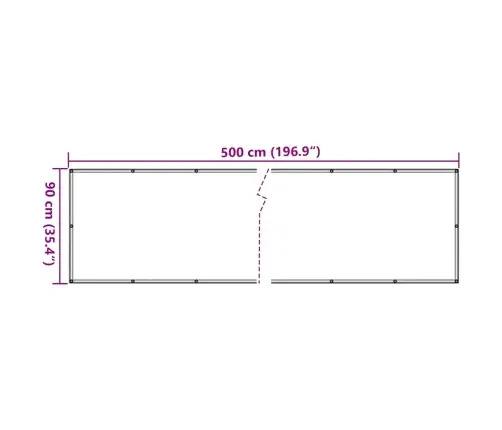 Balkona Aizslietnis, Pvc, 500X90 Cm, Antracītpelēks Vidaxl