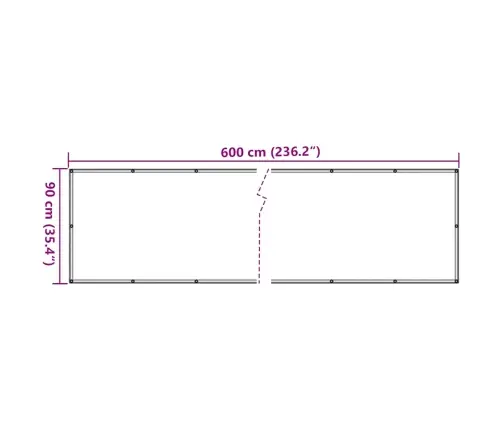 Privatumo Suteikianti Pertvara, Antracito, 600X90cm Pvc