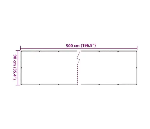 Balkona Aizslietnis, Pvc, 500X90 Cm, Pelēks Vidaxl