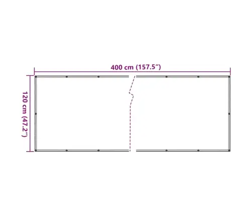 Balkona Aizslietnis, Pvc, 400X120 Cm, Antracītpelēks Vidaxl