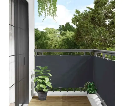 Balkona Aizslietnis, Pvc, 400X120 Cm, Antracītpelēks Vidaxl