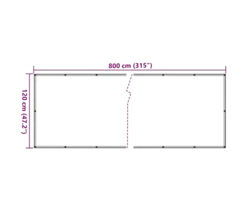 Privatumo Suteikianti Balkono Pertvara, Balta, 800X120cm Pvc