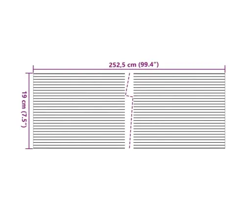 Sodo Pertvaros, 10Vnt., Pilkos, 252,5X19cm Pvc