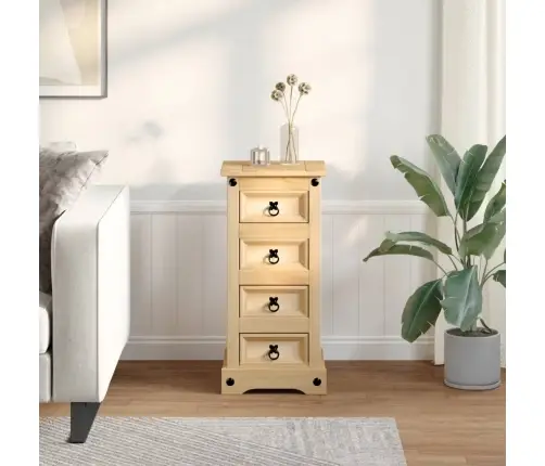 Naktsskapītis Corona, 35X32,5X74 Cm, Priedes Masīvkoks Vidaxl