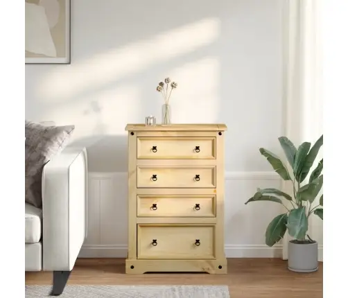 Skapītis Ar Atvilktnēm Corona, 80X43X114 Cm, Priedes Masīvkoks Vidaxl