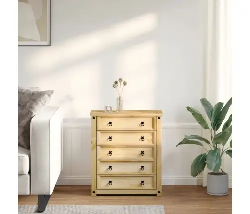 Komoda Su Stalčiais Corona, 80X40X89cm Pušies Medienos Masyvas