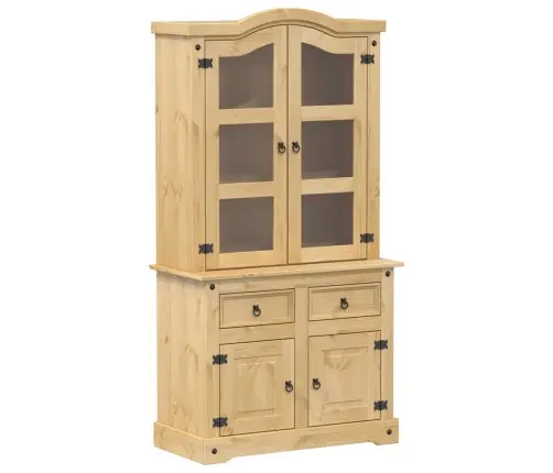 Skapis Ar Stikla Durvīm Corona, 100X48,5X179 Cm, Priedes Koks Vidaxl