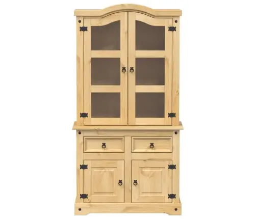 Skapis Ar Stikla Durvīm Corona, 100X48,5X179 Cm, Priedes Koks Vidaxl