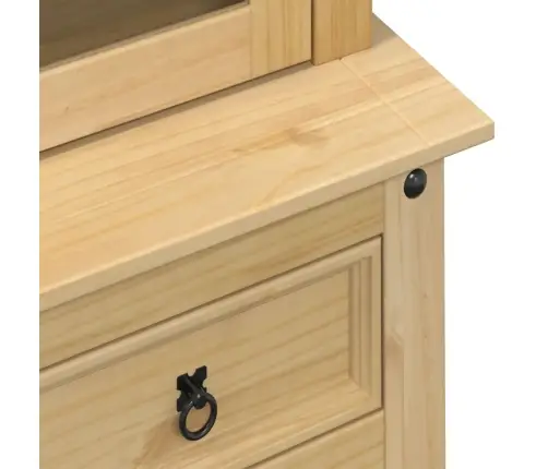 Skapis Ar Stikla Durvīm Corona, 100X48,5X179 Cm, Priedes Koks Vidaxl