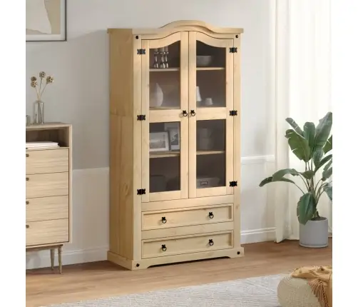 Klaasustega Vitriinkapp "Corona" 99 X 43 X 187 cm Männipuit