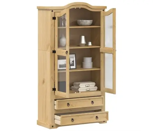 Klaasustega Vitriinkapp "Corona" 99 X 43 X 187 cm Männipuit