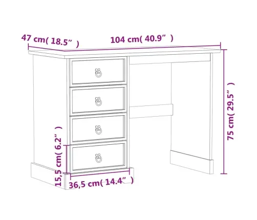 Kosmetinis Staliukas Corona, 104X47X75cm Pušies Masyvas