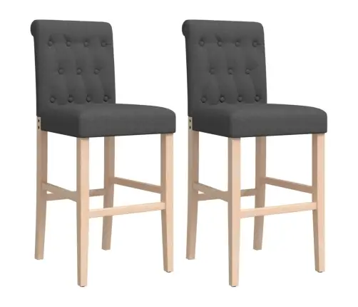 Bāra Krēsli, 2 Gab., Masīvs Gumijkoks Un Audums Vidaxl
