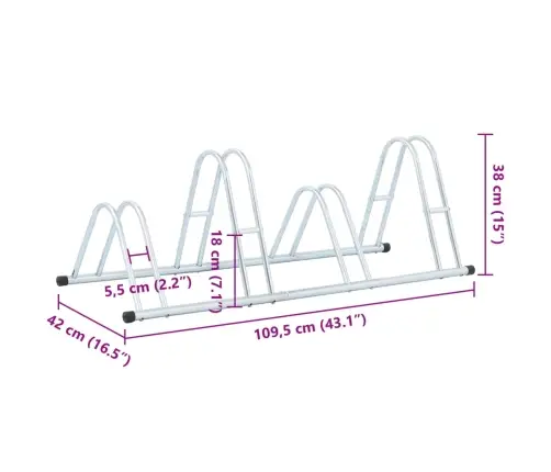 Velosipēdu Statīvs, 4 Velosipēdiem, Cinkots Tērauds Vidaxl