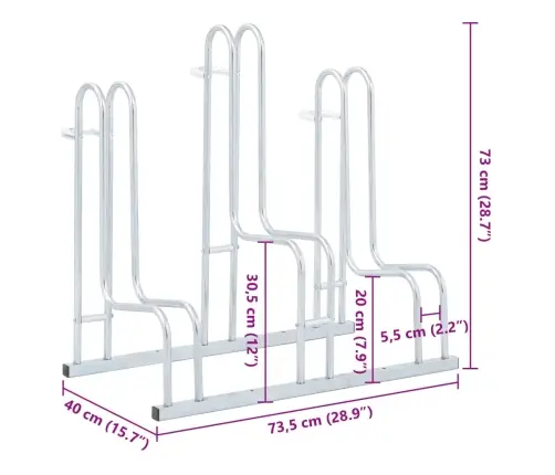 Velosipēdu Statīvs, 3 Velosipēdiem, Cinkots Tērauds Vidaxl