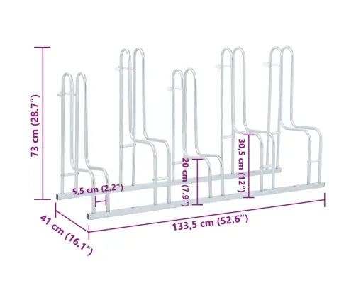 Jalgrattahoidja 5Jalgrattale, Eraldiseisev, Tsingitud Teras