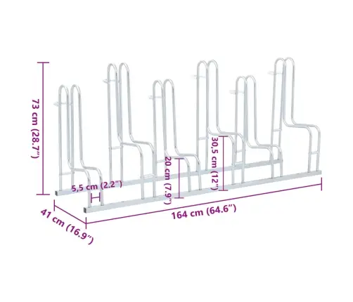 Velosipēdu Statīvs, 6 Velosipēdiem, Cinkots Tērauds Vidaxl