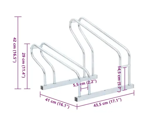 Velosipēdu Statīvs, 2 Velosipēdiem, Cinkots Tērauds Vidaxl