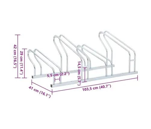 Velosipēdu Statīvs, 4 Velosipēdiem, Cinkots Tērauds Vidaxl