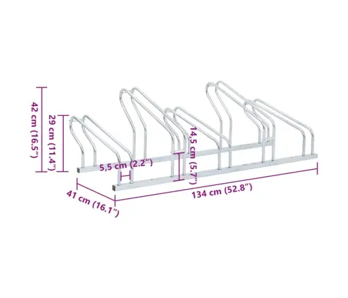 Velosipēdu Statīvs, 5 Velosipēdiem, Cinkots Tērauds Vidaxl