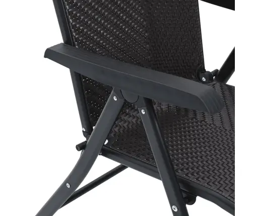 Sulankstomos Sodo Kėdės, 2Vnt., Juodos Kavos, Poliratanas