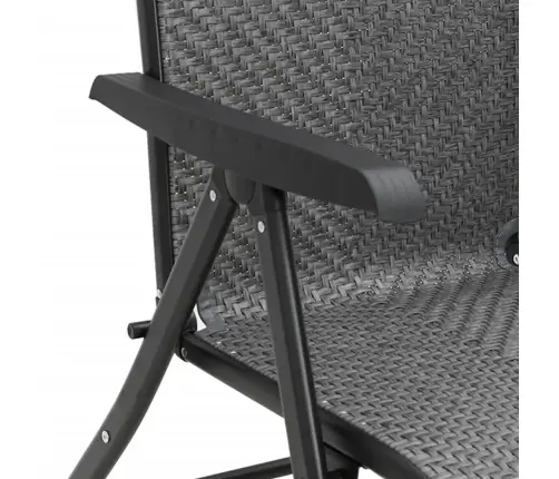 Saliekami Dārza Krēsli, 2. Gab., Pelēka Pe Rotangpalma Vidaxl