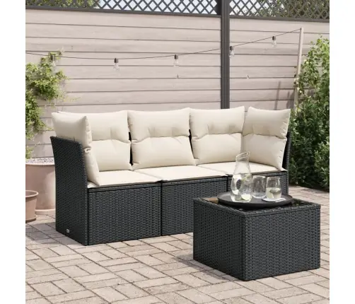 4-Daļīgs Dārza Dīvāna Komplekts Ar Matračiem, Pe Rotangpalma Vidaxl