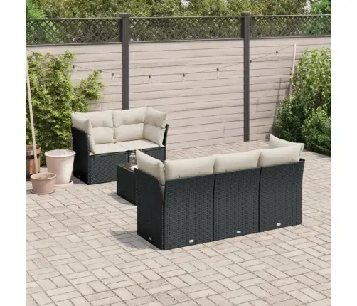 6-Osaline Aiadiivani Komplekt Patjadega, Must, Polürotang