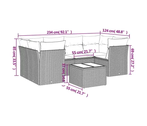 7-Osaline Aiadiivani Komplekt Patjadega, Must, Polürotang