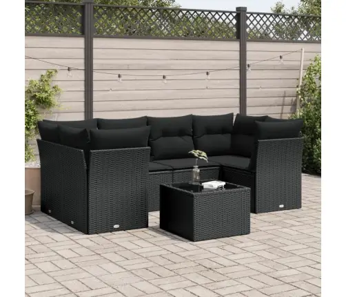 7-Osaline Aiadiivani Komplekt Patjadega, Must, Polürotang