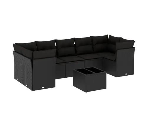 8-Osaline Aiadiivani Komplekt Patjadega, Must, Polürotang